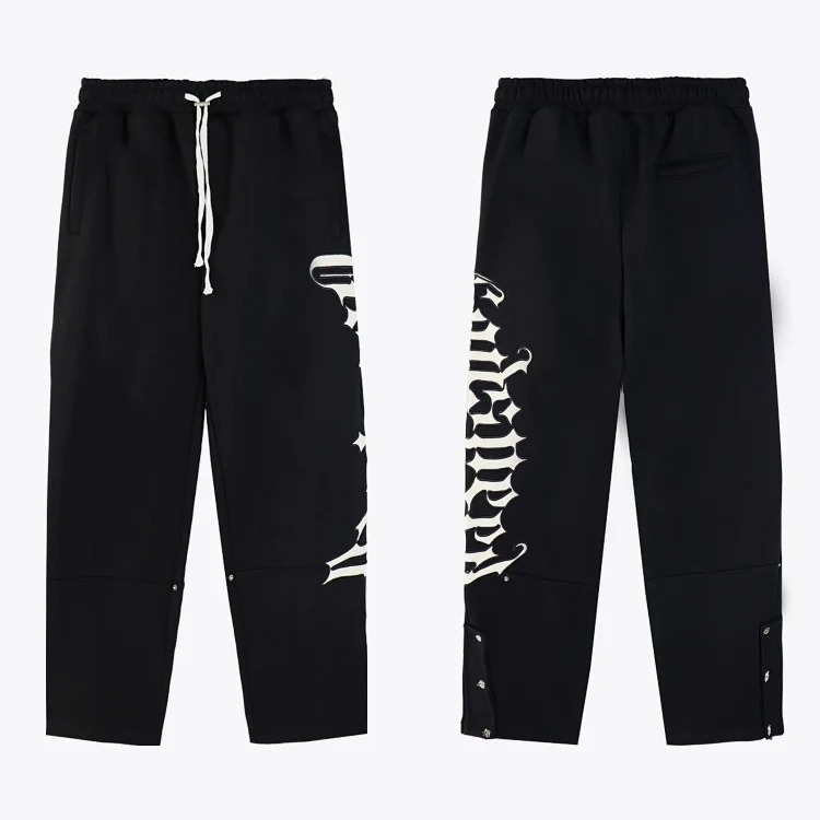 45NA-7 High street hip-hop casual cardigan for men and women hooded letter printed sweatshirt and sweatpants suit image 3