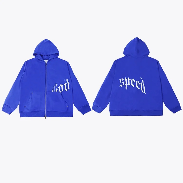 45NA-7 High street hip-hop casual cardigan for men and women hooded letter printed sweatshirt and sweatpants suit image 4