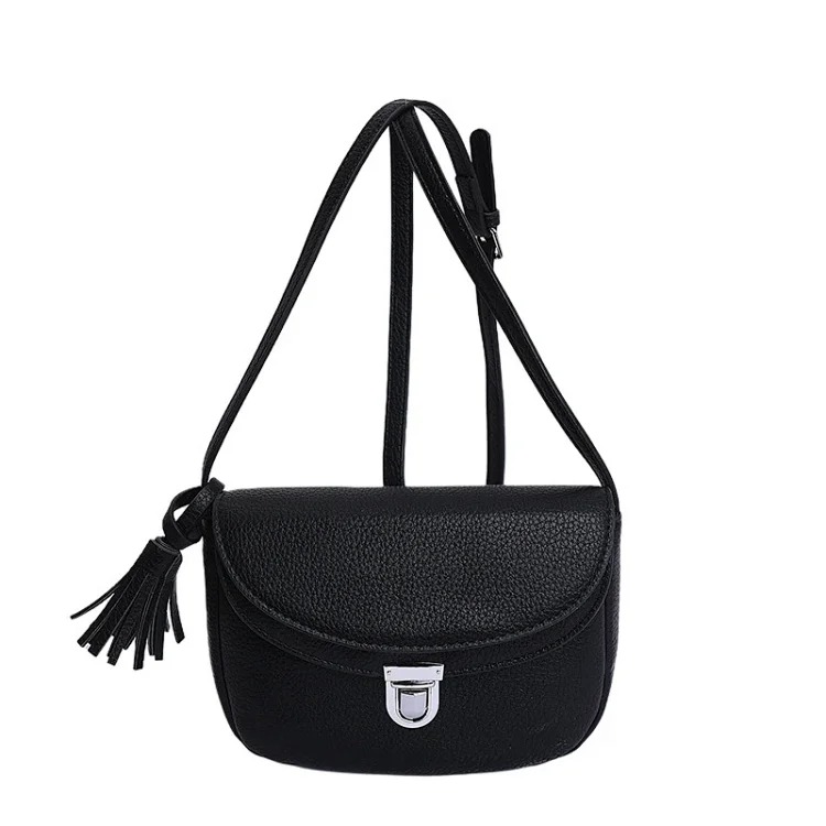 Dior Korean style niche design litchi pattern semicircle flip saddle bag 2026 new style trendy simple lock buckle shoulder crossbody bag