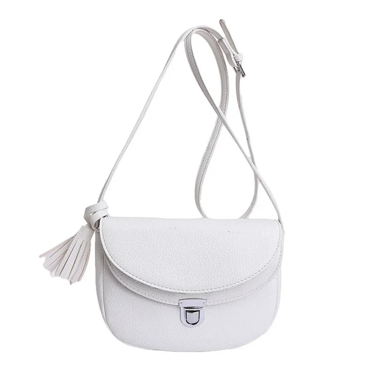 Dior Korean style niche design litchi pattern semicircle flip saddle bag 2026 new style trendy simple lock buckle shoulder crossbody bag