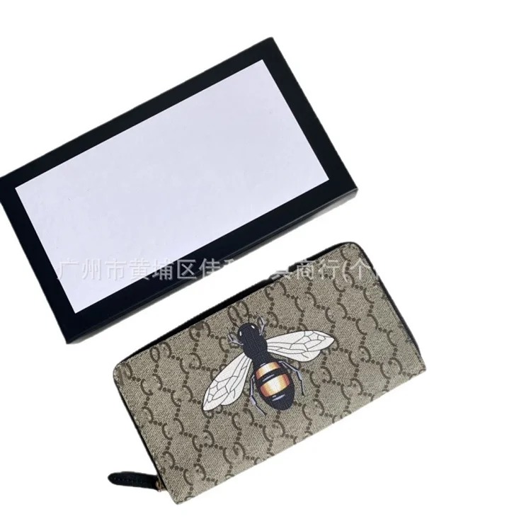 Cross-border foreign trade men's wallet long silk screen animal wallet European and American style zipper casual clutch factory wholesale