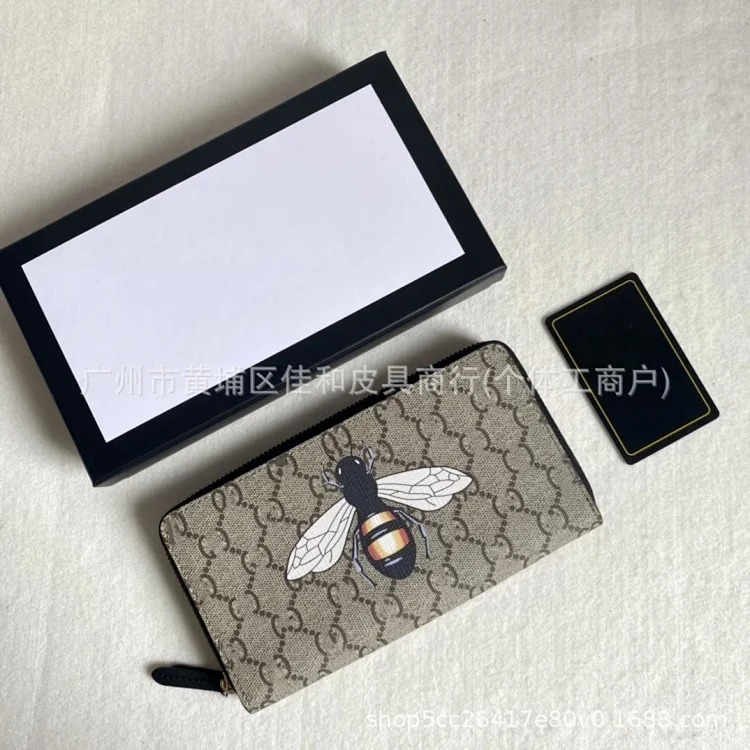 Cross-border foreign trade men's wallet long silk screen animal wallet European and American style zipper casual clutch factory wholesale