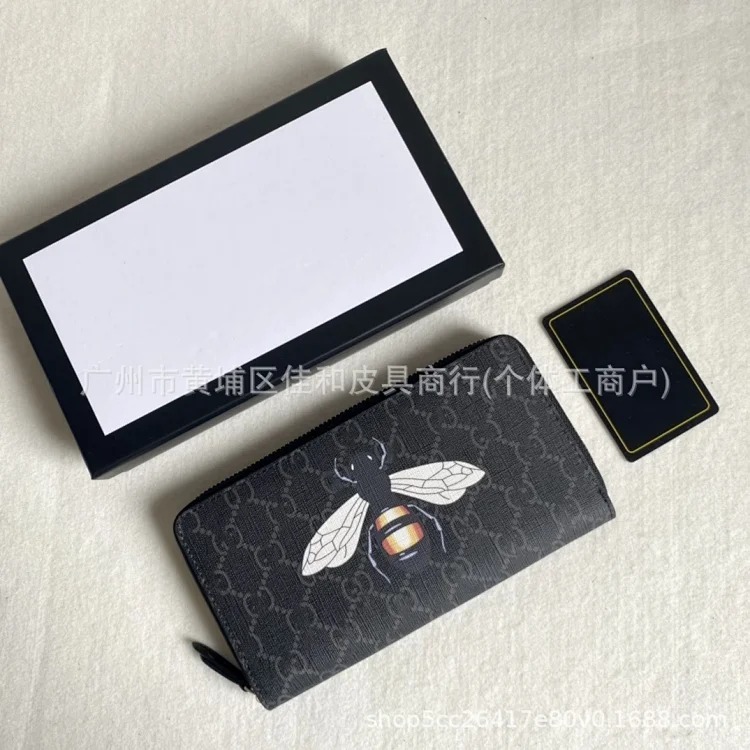 Cross-border foreign trade men's wallet long silk screen animal wallet European and American style zipper casual clutch factory wholesale