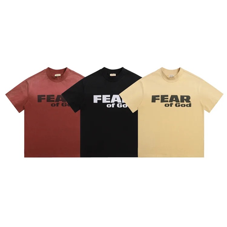 Fear of God FOG ESS 2025 letter gradient printed short sleeve T-shirt