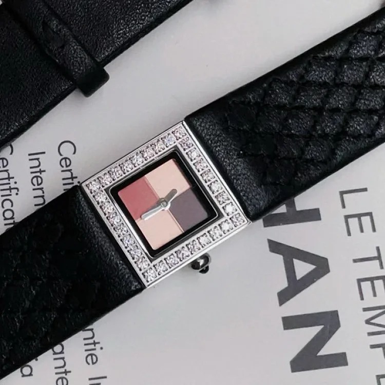 Vintage Chanel Chanel Check Diamond Square Watch [Gift Super Small Fragrance Element Check Diamond Strap Ladies’ Watch, Women’s Watch