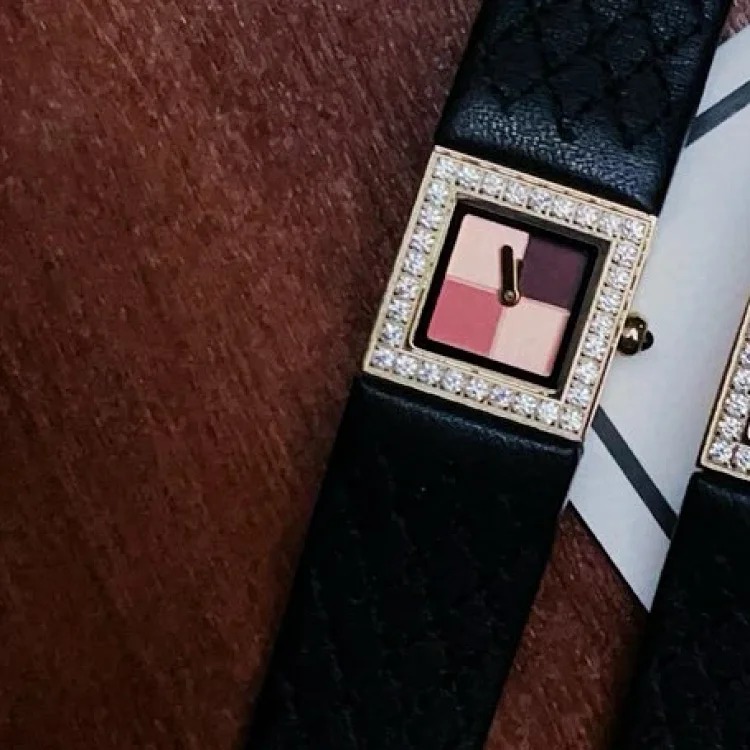 Vintage Chanel Chanel Check Diamond Square Watch [Gift Super Small Fragrance Element Check Diamond Strap Ladies’ Watch, Women’s Watch