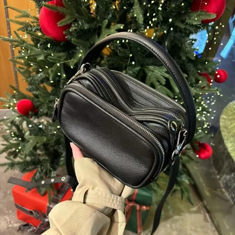 Cross-border hot style small zipper motorcycle bag men and women same style handbag retro fashion casual shoulder crossbody bag