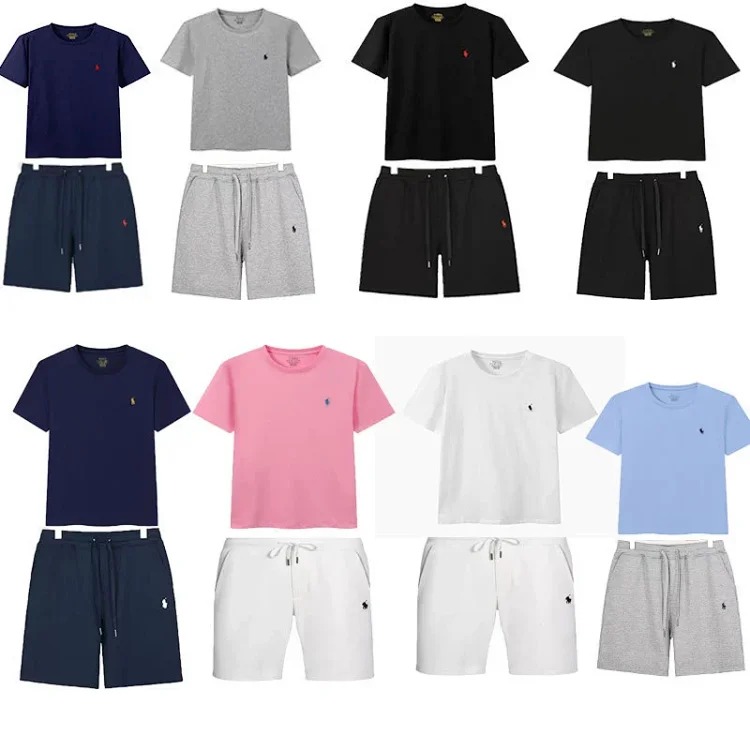 Solid Color Embroidered Short Sleeve suit