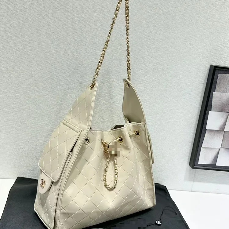 Suede coffee color label autumn and diamond hobo bag women's drawstring chain shoulder lightweight upper body underarm bag