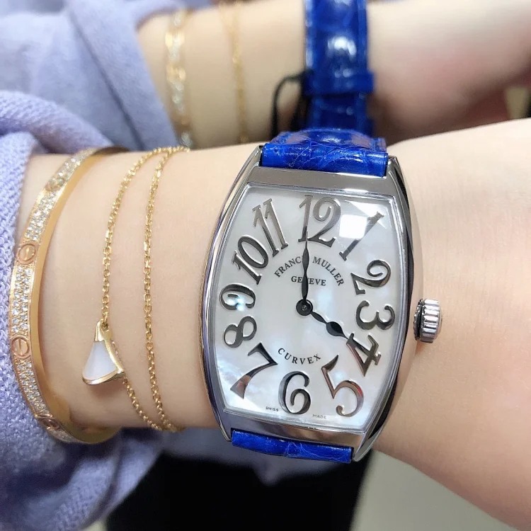 The most beautiful watch Franck Muller barrel-shaped women's quartz watch CINTREE CURVEX series ✨316L stainless steel case, size 43×31mm movement adopts Swiss imported quartz movement