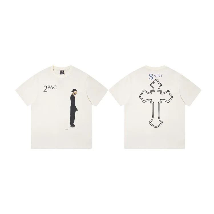 MICHAEL ICON washed distressed short-sleeved fashionable retro printed couple T-shirt for men and women