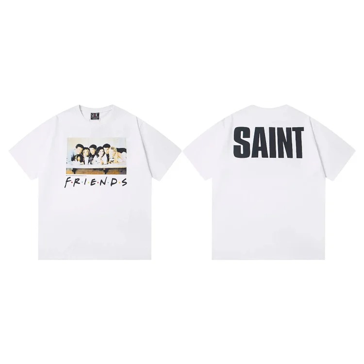 MICHAEL ICON washed distressed short-sleeved fashionable retro printed couple T-shirt for men and women