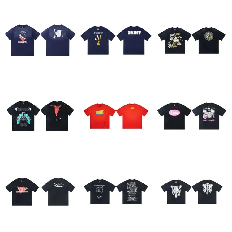 MICHAEL ICON washed distressed short-sleeved fashionable retro printed couple T-shirt for men and women