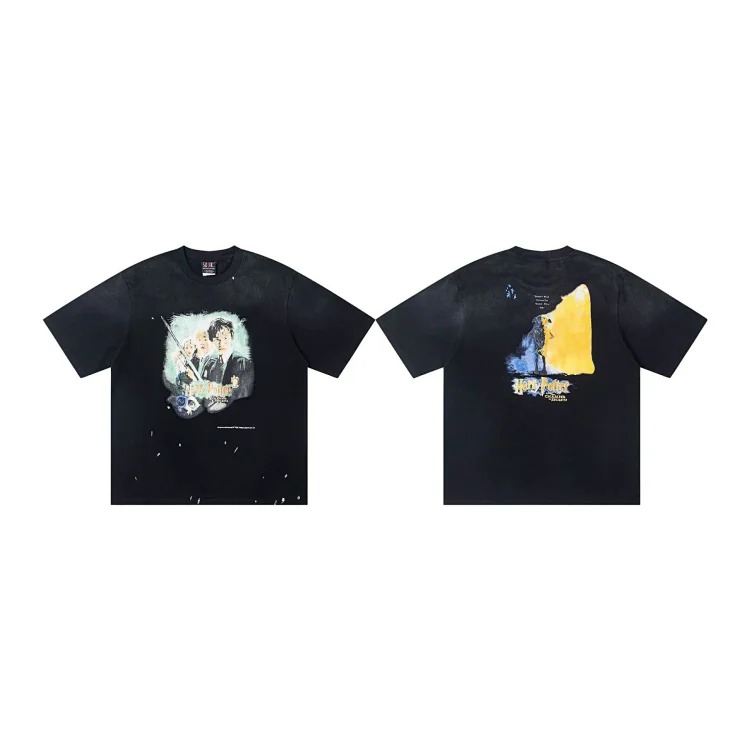 MICHAEL ICON washed distressed short-sleeved fashionable retro printed couple T-shirt for men and women