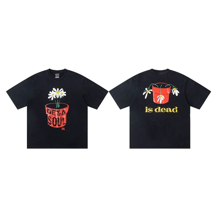 MICHAEL ICON washed distressed short-sleeved fashionable retro printed couple T-shirt for men and women
