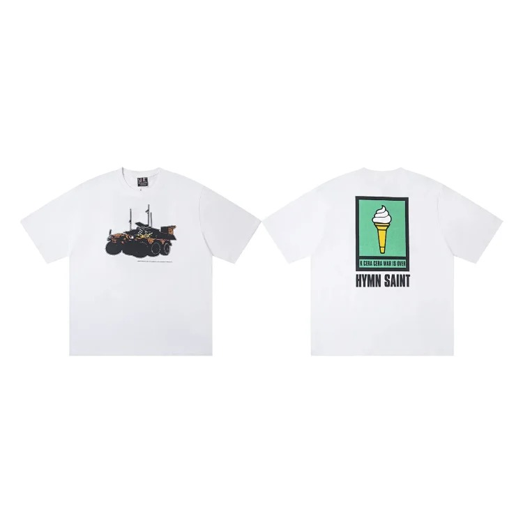 MICHAEL ICON washed distressed short-sleeved fashionable retro printed couple T-shirt for men and women