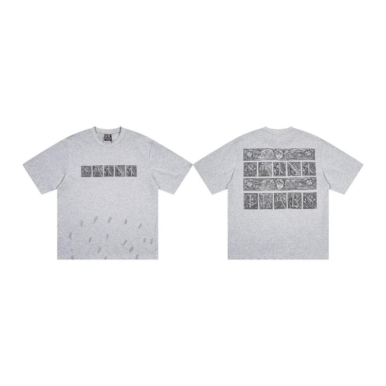 MICHAEL ICON washed distressed short-sleeved fashionable retro printed couple T-shirt for men and women