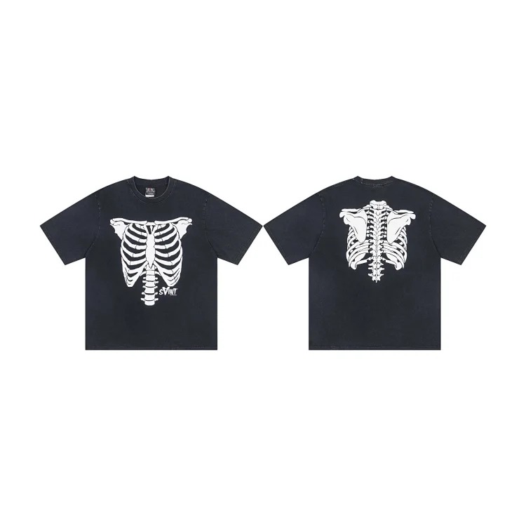 MICHAEL ICON washed distressed short-sleeved fashionable retro printed couple T-shirt for men and women