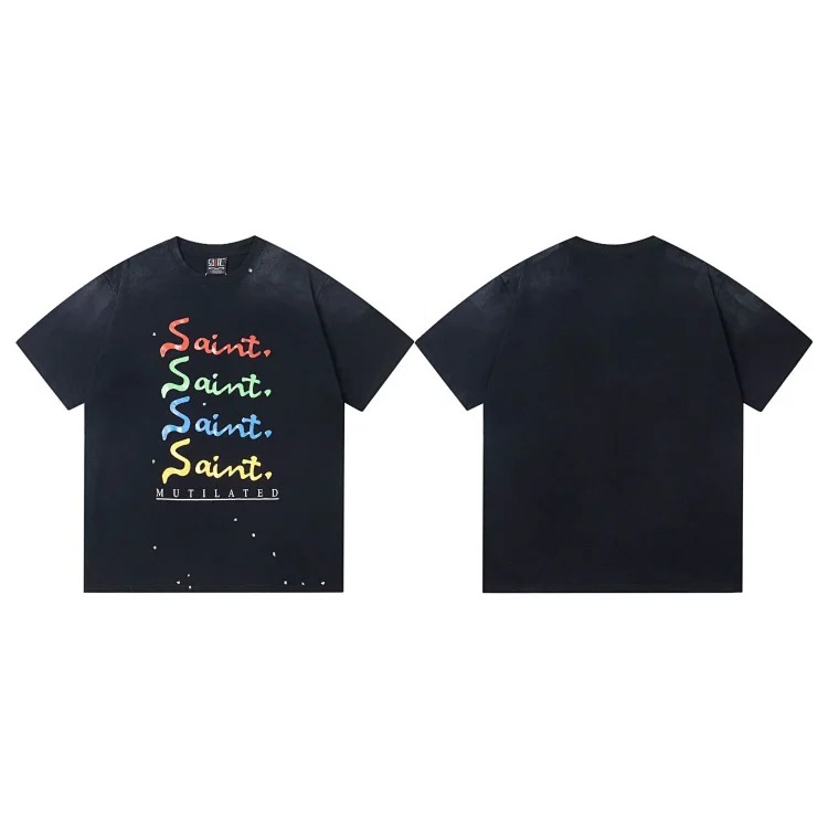 MICHAEL ICON washed distressed short-sleeved fashionable retro printed couple T-shirt for men and women