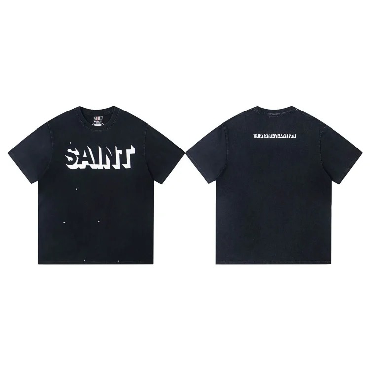 MICHAEL ICON washed distressed short-sleeved fashionable retro printed couple T-shirt for men and women