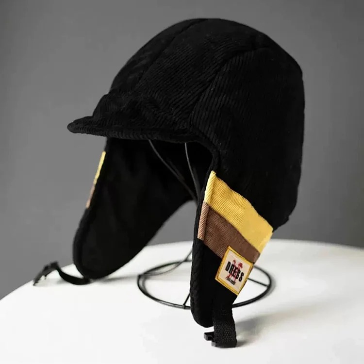 Young men and women contrasting color splicing Lei Feng hat men's winter cold protection plus velvet warm hat outdoor cycling ear protection Northeast