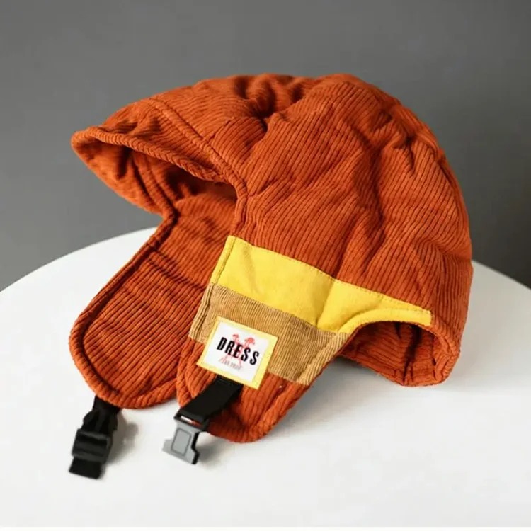 Young men and women contrasting color splicing Lei Feng hat men's winter cold protection plus velvet warm hat outdoor cycling ear protection Northeast