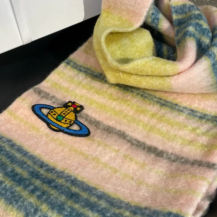 Bears Mohair Alpaca Saturn Stripe Scarf Comes in a Gift Box