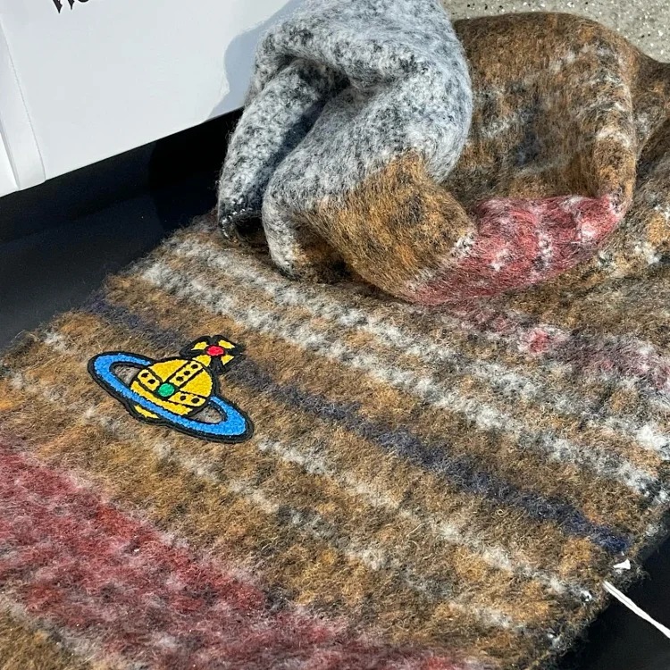 Bears Mohair Alpaca Saturn Stripe Scarf Comes in a Gift Box
