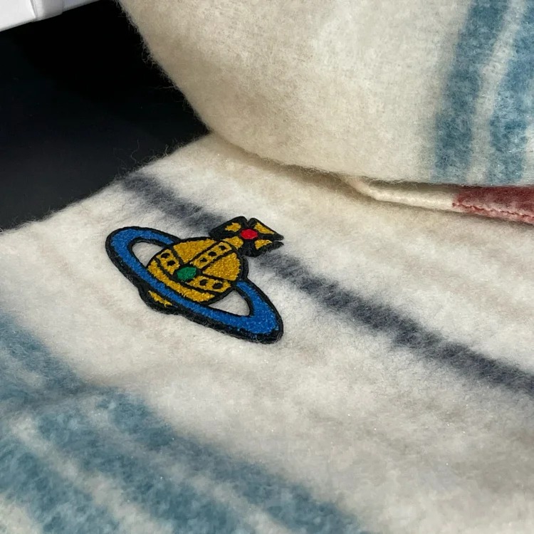 Bears Mohair Alpaca Saturn Stripe Scarf Comes in a Gift Box