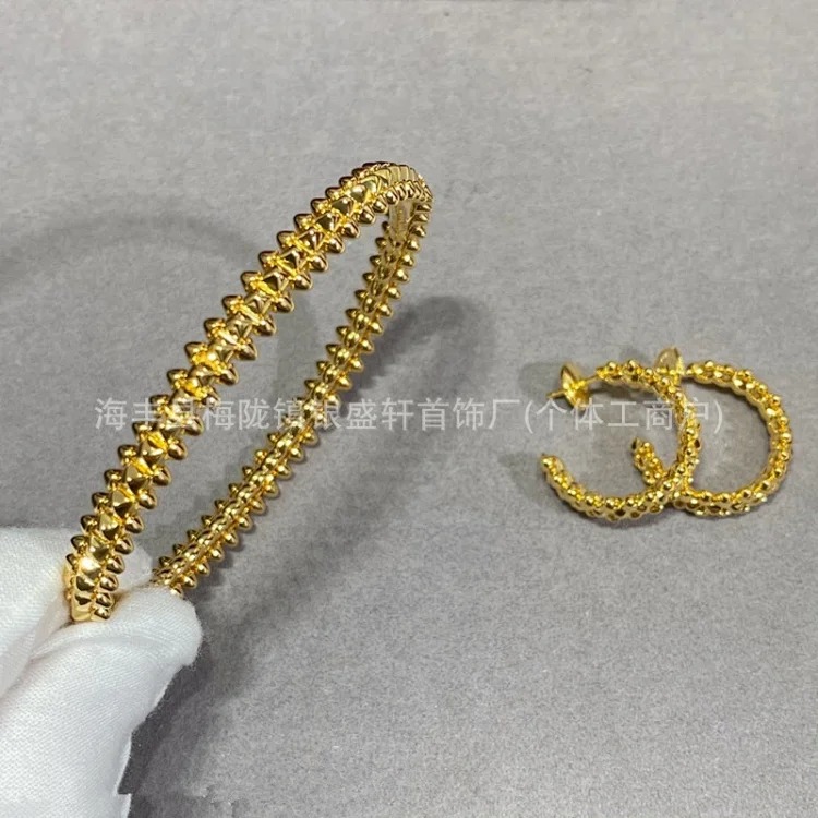 K's Classic Bullet Bracelet Thickly Plated 18k Gold Very Smart Bead Circle Bracelet Narrow Willow Nail Bracelet Wholesale