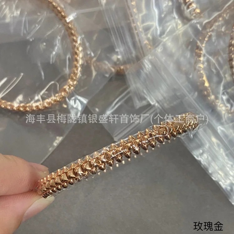 K's Classic Bullet Bracelet Thickly Plated 18k Gold Very Smart Bead Circle Bracelet Narrow Willow Nail Bracelet Wholesale
