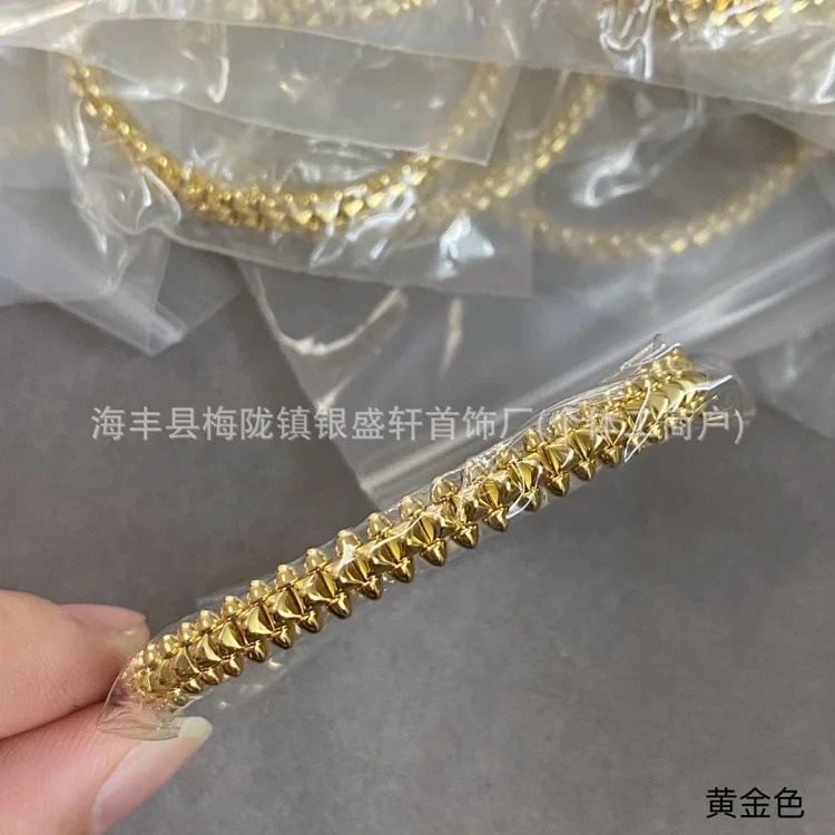 K's Classic Bullet Bracelet Thickly Plated 18k Gold Very Smart Bead Circle Bracelet Narrow Willow Nail Bracelet Wholesale