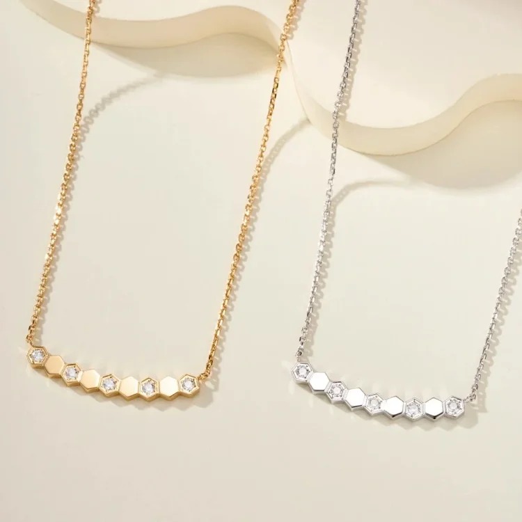 XXX-DFN honeycomb diamond necklace-3973