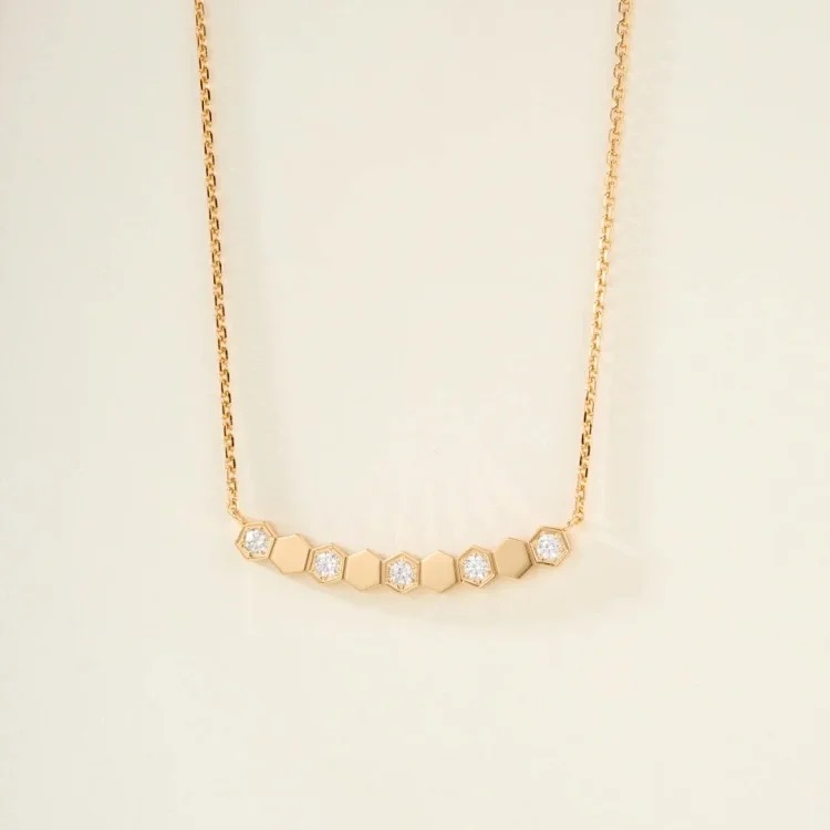 XXX-DFN honeycomb diamond necklace-3973