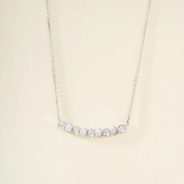 XXX-DFN honeycomb diamond necklace-3973