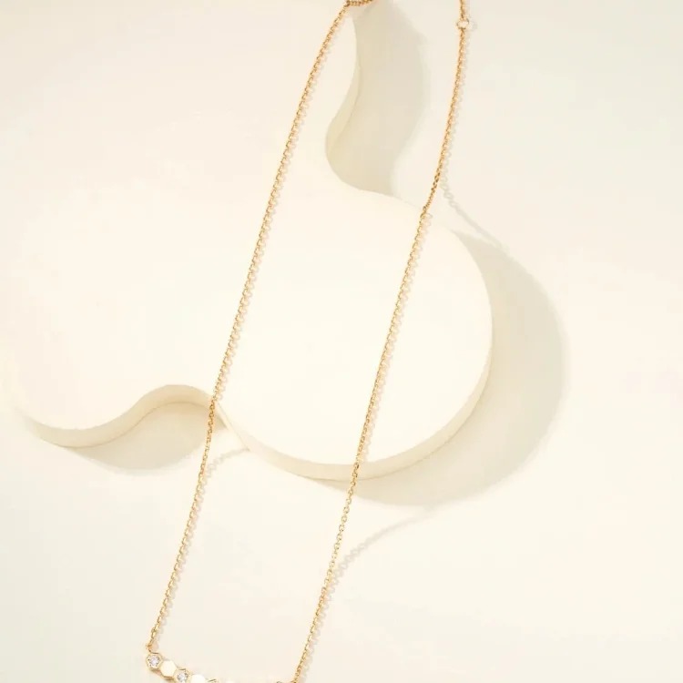 XXX-DFN honeycomb diamond necklace-3973