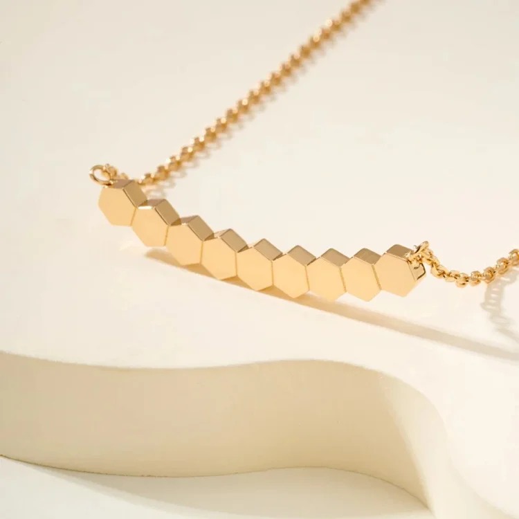 XXX-DFN honeycomb diamond necklace-3973