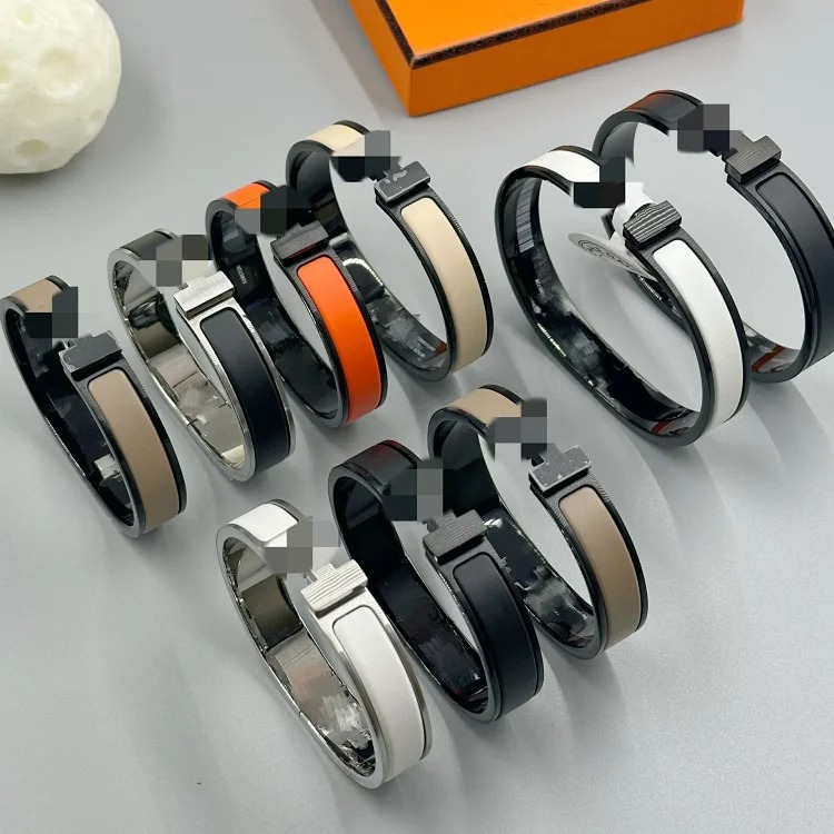 Men's letter h bracelet frosted