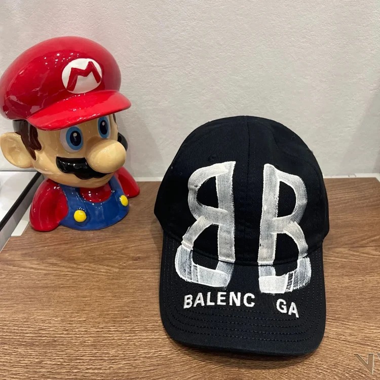 Bajia high distressed printed baseball cap for women showing face small soft top breathable retro American men's gray peaked cap