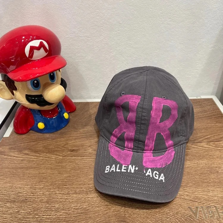 Bajia high distressed printed baseball cap for women showing face small soft top breathable retro American men's gray peaked cap