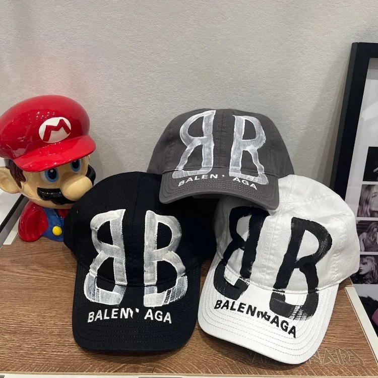 Bajia high distressed printed baseball cap for women showing face small soft top breathable retro American men's gray peaked cap