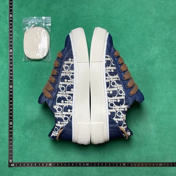 BD9 B33 cow leather round toe lace-up low-cut sneakers image 4
