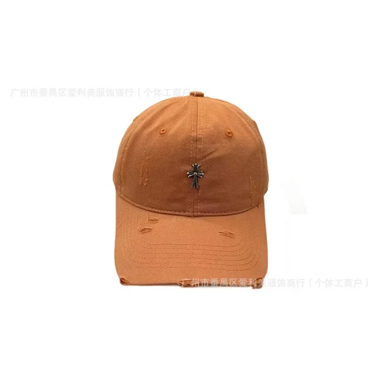 Cross Retro Fashion Baseball Hat Female Trendy Internet Celebrity Slim Destroyed Edge Couple Soft Top Peaked Hat Wholesale
