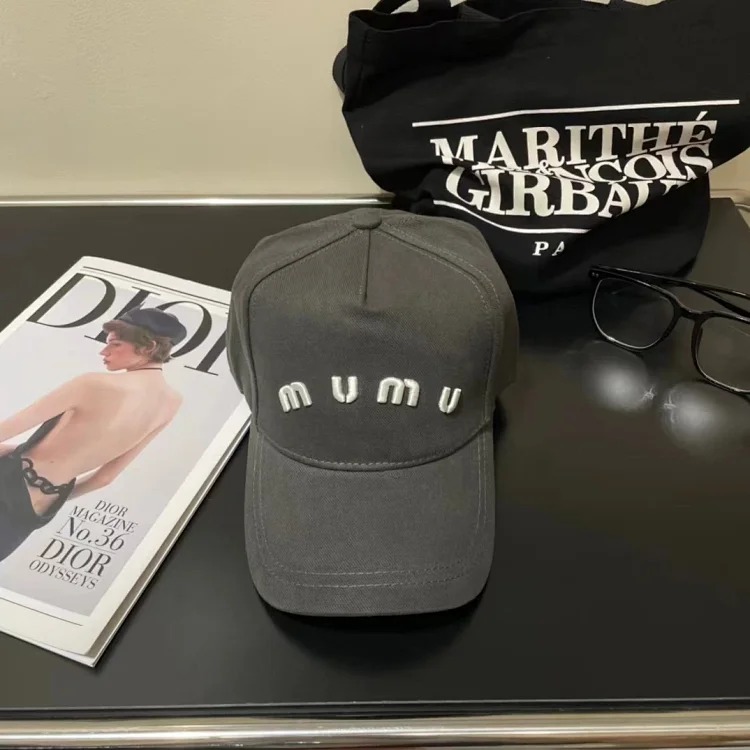 Miujia Correct Letter Embroidery Face-Revealing Small Baseball Cap for Women Versatile Commuting Classic Couple Casual Baseball Cap for Men Mi