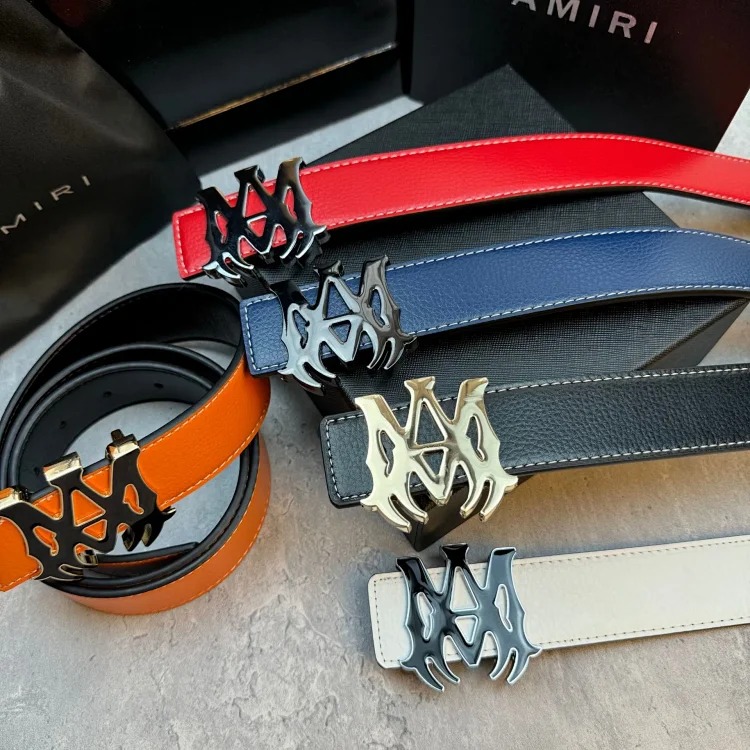 High-end AMR new leather belt Korean-style foreign trade young people's business casual versatile denim in stock