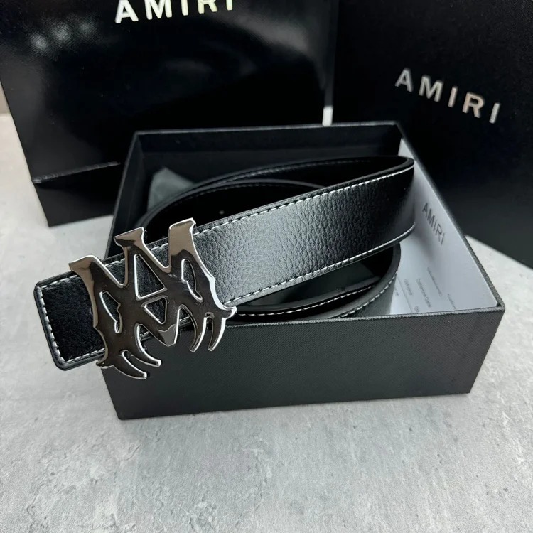 High-end AMR new leather belt Korean-style foreign trade young people's business casual versatile denim in stock image 3