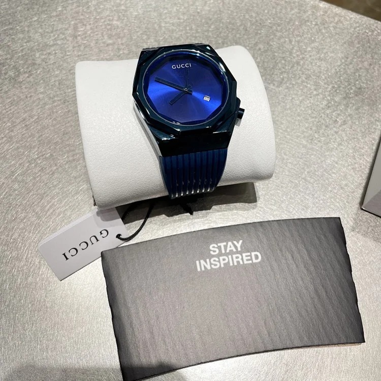 GUCCI ⌚️Coated glass 41mm12mm waterproof rubber strap with original pin buckle ➰Imported quartz movement