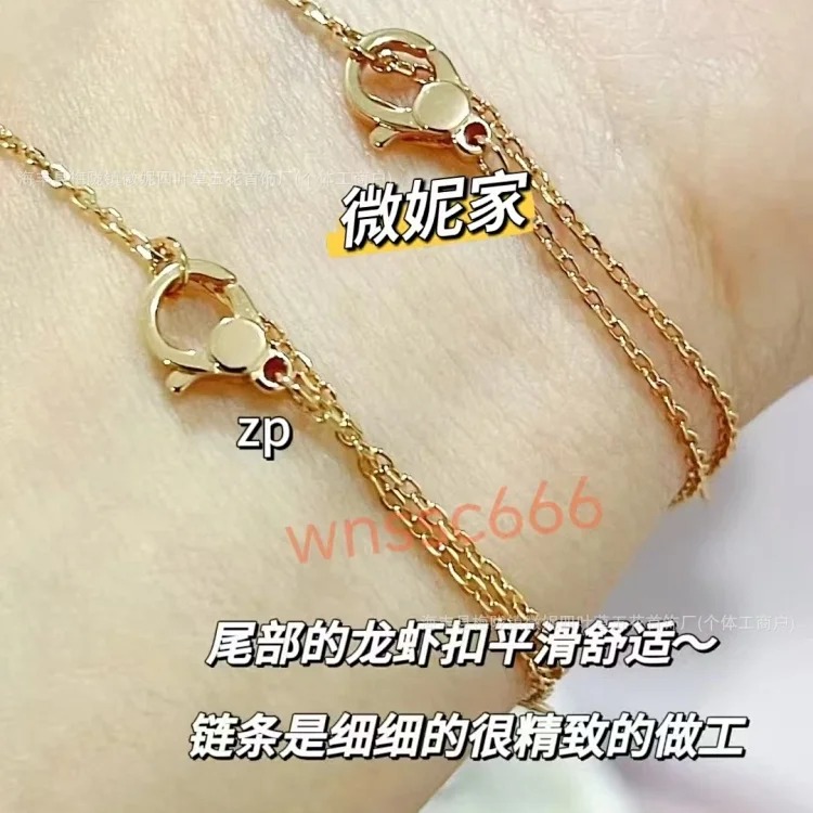 H family pig nose small Q letter full diamond necklace women's 925 thick plated 18k rose gold Seiko light luxury versatile clavicle chain