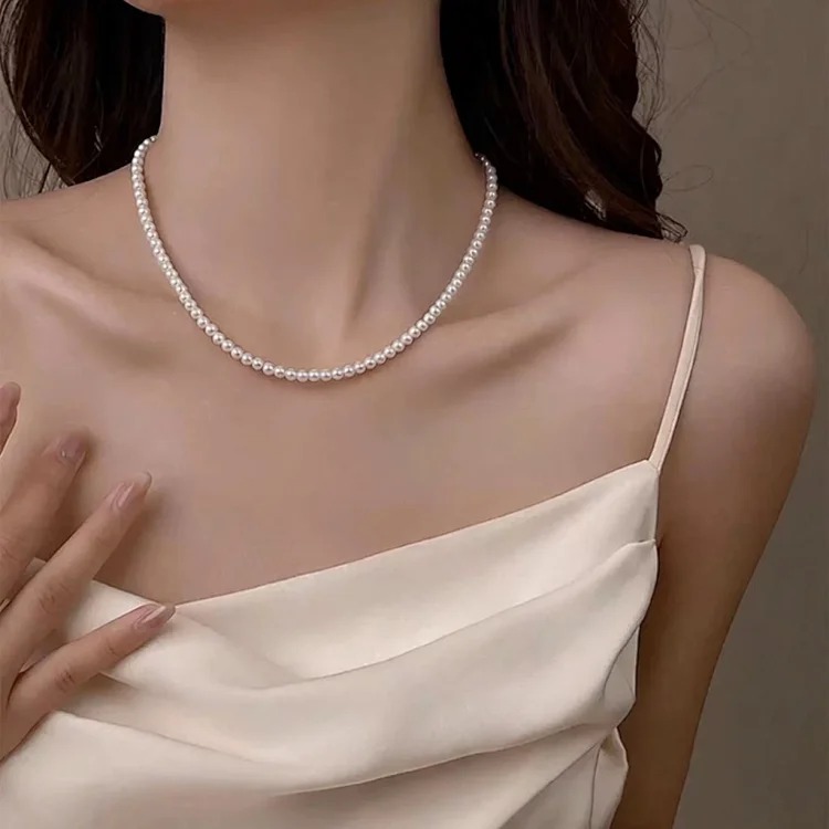 Shijia Pearl Necklace for Women New Daily Versatile Light Luxury Niche Clavicle Chain High-end Necklace Accessories image 3