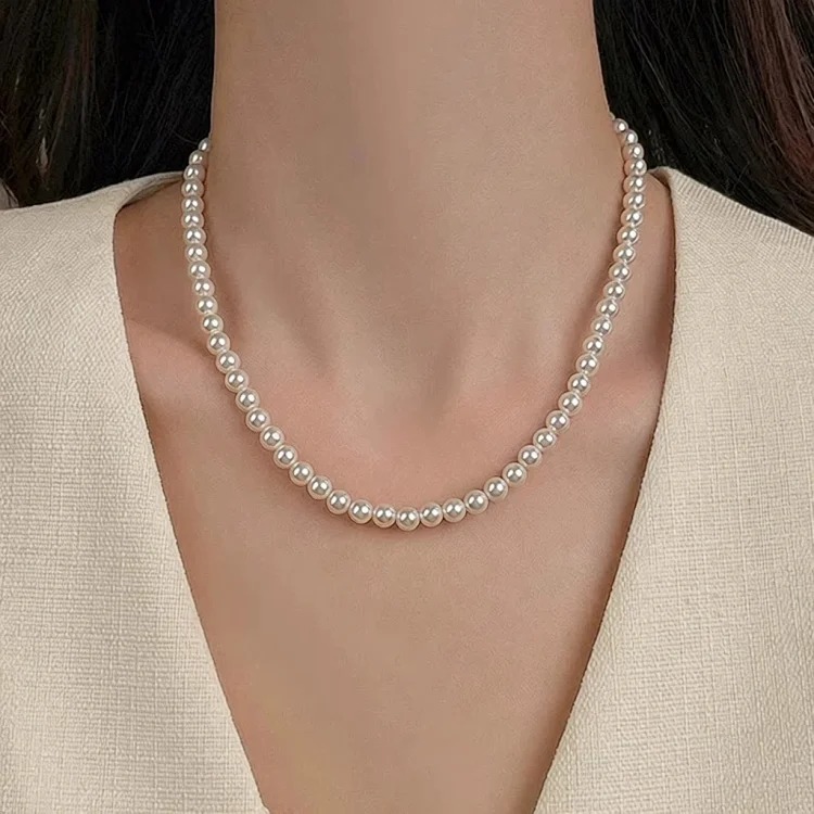 Shijia Pearl Necklace for Women New Daily Versatile Light Luxury Niche Clavicle Chain High-end Necklace Accessories image 5